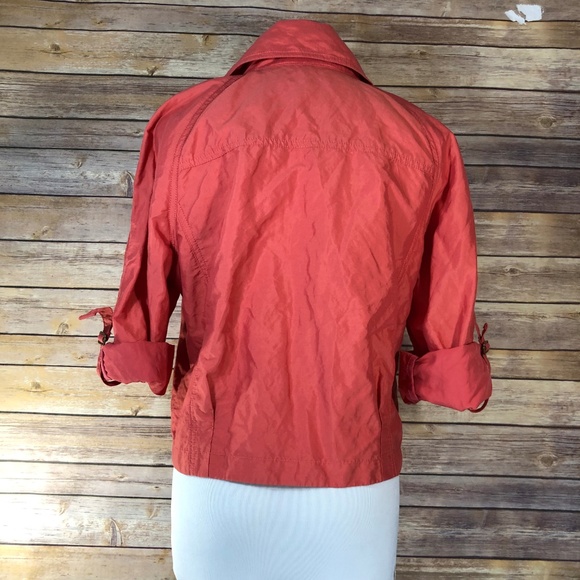 Cabi 913 Coral Pink Cropped Moto Scooter Jacket - Picture 3 of 8